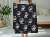 Custom Pet Blanket from Photo, Personalized Dog or Cat Portrait Blanket with Name, Dog Memorial Gift, Pet Sympathy Gift, Dog Mom Blanket thumbnail 11
