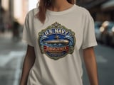 US Navy Submariner T-Shirt | Silent Service Military Veteran Gift Tee | Patriotic Naval Submarine Crewneck Apparel for Him thumbnail 4