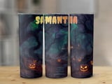 Personalized Halloween Tumbler, Spooky Haunted House Tumbler, Pumpkin Patch Tumbler, Custom Halloween Gift, Halloween Decor Tumbler thumbnail 1