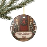 First Christmas New Home Ornament 2026, Rustic Cabin Front Porch Keepsake, Holiday Housewarming Gift, Cozy Farmhouse Tree Decor thumbnail 7