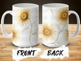 Sunflower Watercolor Mug Wrap Digital Design 11oz 15oz, Transparent Floral Mug Sublimation Tumbler Wrap Digital File thumbnail 9