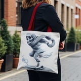 Halloween Tote Bag, Ice Skating Skeleton Tote, Spooky Season, Halloween Gift, Unique Design, Everyday Tote Bag, Cool Tote, Trick or Treat thumbnail 6