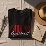 Emergency Department T-Shirt: Red, White Text, Nurse Healthcare Uniform Top thumbnail 9