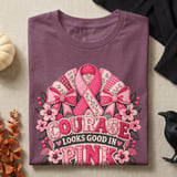 Courage Looks Good In Pink Faux Patchwork Tee thumbnail 12