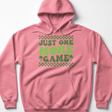Pickleball Gildan Fleece Hoodie, Just One More Game, Retro Green Checkered Court Pullover Sweatshirt thumbnail 11