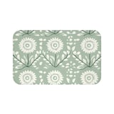 Sage Green Floral Shower Curtain and Bath Mat Set, Folk Art Botanical Flower Bathroom Decor, Cottagecore Farmhouse Boho Bath Set Gift thumbnail 14