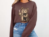 Grumpy Werewolf Coffee Cat Tee or Sweatshirt thumbnail 12