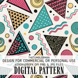 Retro Memphis Geometry Digital Size Bundle Png thumbnail 2