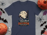 Nautical Halloween Witchs Regatta Full Moon Start Sailboat Graphic Sailor Ocean Wave Crewneck Sweatshirts thumbnail 3