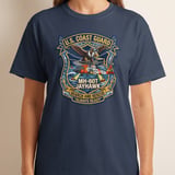 US Coast Guard MH-60T Jayhawk T-Shirt, Military Aviation Search and Rescue Graphic Tee, Veteran Helicopter Pilot Gift, Patriotic Mens Shirt thumbnail 1