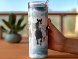 Horses and Waves 20oz Tumbler Wrap, Beach Tumbler Design, Ocean Horse Wrap, Coastal Tumbler, Horse Lover Gift, Tropical Tumbler thumbnail 3