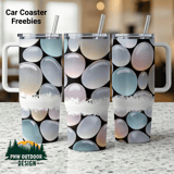 40oz Tumbler Sublimation, Seamless Distressed, Tapered Tumbler Wrap Design, Digital Download, Colorful Pebbles, Abstract Texture thumbnail 1