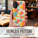 Digital Pattern Bundle, Abstract Shapes, Retro Design, 1950s Style, Printable Art, Commercial Use, Seamless Pattern, Digital Paper Pack thumbnail 6