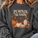 Pumpkin Season But Make It Chic PNG, Cozy Fall Sublimation Design, Autumn Coffee Graphic, Boho Neutral Pumpkin Clipart DTG Shirt File thumbnail 8