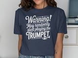 Warning! Trumpet Player Graphic Tee thumbnail 9