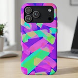 Neon Abstract Brushstrokes MagSafe® Phone Case thumbnail 3