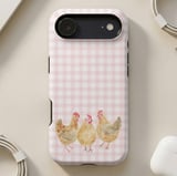 Pink Gingham Chickens MagSafe® Phone Case thumbnail 4