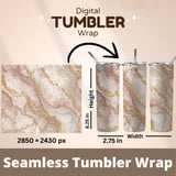 Rose Gold Marble Tumbler Design, Digital Paper Pack, Watercolor Floral Background, Printable PNG, Scrapbooking Paper, Junk Journal thumbnail 7