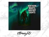 Bigfoot Northern Lights T-Shirt, 20oz Tumbler Wrap, Sasquatch, Cryptozoology Gift, Mythical Creature Art, Forest Design thumbnail 5