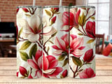 Magnolia 20oz Skinny Tumbler Sublimation PNG Seamless Tapered Digital, Floral Botanical Print Design thumbnail 8