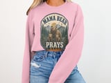 Mama Bear Prays Hard Rustic Christian Mom Art, Faith-Based Mountain Bear Family Design for Strong Motherhood Other thumbnail 16