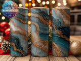 20 oz Skinny Tumbler Wrap Agate Sublimation Design, Straight and Tapered Wrap png, Gold Glitter Tumbler, Instant Download, Digital thumbnail 2