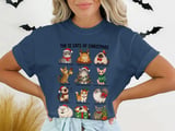 12 Cats of Christmas Breeds Illustrated Xmas Graphic Print Standard T-Shirts for Cat Lovers thumbnail 6
