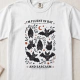 Fluent in Bat and Sarcasm Shirt, Cute Bat Lover T-Shirt, Funny Goth Aesthetic Sweatshirt, Witchy Halloween Gift for Her thumbnail 11