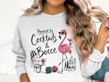 Cocktails & Bocce Flamingo Chic Sweatshirt thumbnail 3