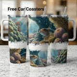 40oz Tumbler Sublimation Wrap Seamless Underwater Coral Reef Fish Design Distressed Marine Digital Download for Tapered Tumblers thumbnail 1