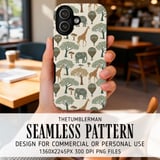 Digital Pattern, Giraffe, Elephant, Hot Air Balloon, Trees Digital Bundle, Safari Animals, Illustration, Printable Art, Graphic Design thumbnail 6