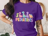 Pediatrics Dinosaurs Nurse T-Shirt: Cute Peds Crew Appreciation Tee thumbnail 1