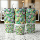 Easter Bunny Tumbler Wrap, 40oz Sublimation Design, Seamless Distressed Tapered, Digital Download, Easter Egg Pattern thumbnail 3