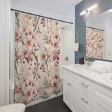 Blush Sakura Bloom Shower Curtain thumbnail 3