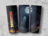 Personalized Halloween Tumbler, Spooky Ghost Tumbler, Custom Name Tumbler, Halloween Gift, Fall Tumbler, Personalized Halloween Gift thumbnail 3