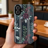 Dark Floral Tote Bag, Moody Rose Phone Case, Elegant Watercolor Botanical Cottagecore Accessory, Unique Gift for Her thumbnail 10