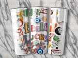 Feelin' Lucky Tumbler PNG, Good Luck Sublimation Design for 20oz Skinny Tumbler, Lucky Charm Collage Wrap Digital thumbnail 2
