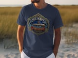 US Navy Submariner T-Shirt | Silent Service Military Veteran Gift Tee | Patriotic Naval Submarine Crewneck Apparel for Him thumbnail 2