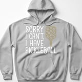 Pickleball Gildan Fleece Hoodie, Sorry I Can't, I Have Pickleball, Leopard Print Paddle Court Pullover thumbnail 2