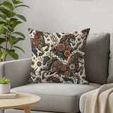 Floral Unicorn Blanket, Magical Creature Throw, Fantasy Unicorn Design, Bohemian Style Blanket, Unique Art Blanket thumbnail 1