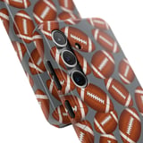 Football Design Tote Bag Phone Case: Sporty Pattern, Brown and White, Repeated thumbnail 7