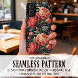 Peony Floral Tumbler Design, Watercolor Flower Digital Papers, Junk Journal Pages, Printable Tumbler Png, Digital Scrapbooking Paper thumbnail 6