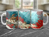 Crab Ocean Life Mug Sublimation Wrap PNG, Marine Life Digital Design for 11oz 15oz Mugs, Underwater Sea Animal Instant Download thumbnail 10