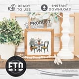 Patio Season Digital File PNG, Save A Seat For Me Bistro Table Cafe Scene Outdoor Living Spring Summer Illustration Download thumbnail 5