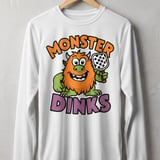 Pickleball Sport-Tek Long Sleeve Tee, Monster Dinks Funny Paddle Art, UV Morning Sun Shield Shirt thumbnail 11