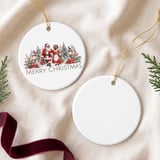 Black Santa Christmas Ornament, African American Santa and Mrs Claus Holiday Keepsake, Vintage Winter Decor, Merry Christmas Family Gift thumbnail 4