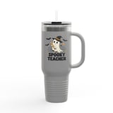 Spooky Teacher Tumbler, Cute Halloween Ghost with Hat, Teacher Appreciation Tumbler, Back to School Tumbler, Fall Tumbler, Teacher Gift thumbnail 2