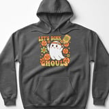 Pickleball Gildan Fleece Hoodie, Let's Dink Ghouls, Retro Halloween Ghost Court Pullover Sweatshirt thumbnail 4