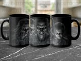 Horror Face Mug Wrap Halloween Sublimation Design Creepy Zombie Digital Download Scary Spooky PNG 11oz 15oz Mug Wrap thumbnail 6
