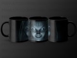 Haunted Ghost Face Mug Wrap PNG, Spooky Scary Woman Digital Design for 11oz 15oz Sublimation Mug, Horror thumbnail 1